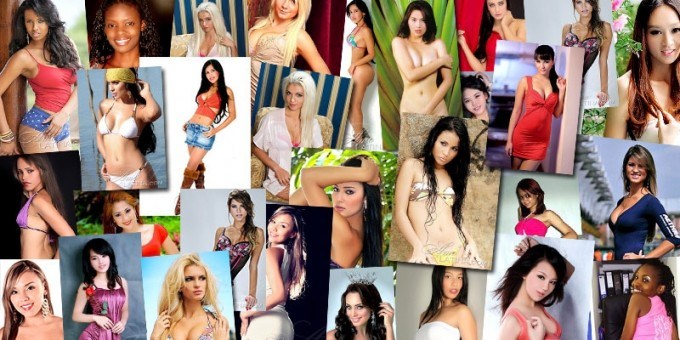 Hot foreign girls collage