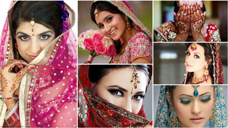 pretty Indian women in their traditional wedding dress