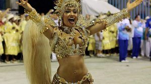 Rio queen in her stunning gold costume