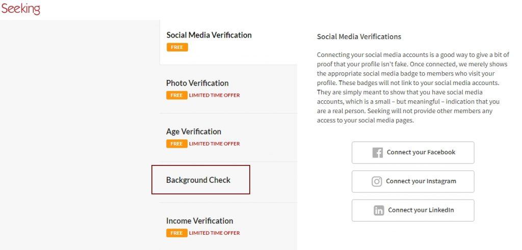 seeking arrangement does background check