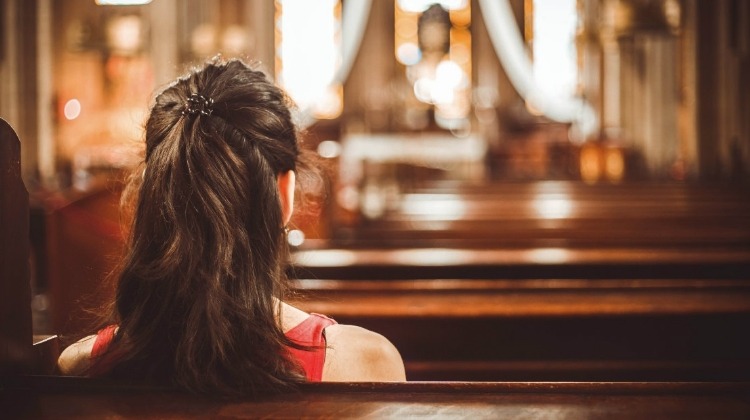 mexican woman at the church