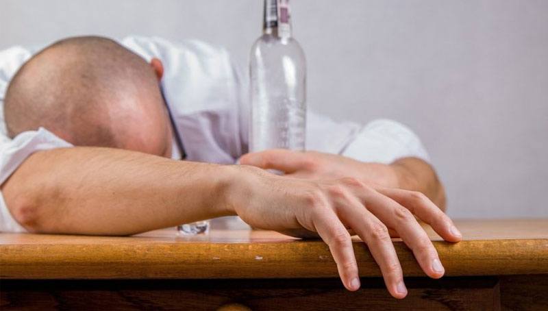 drunk man on the table