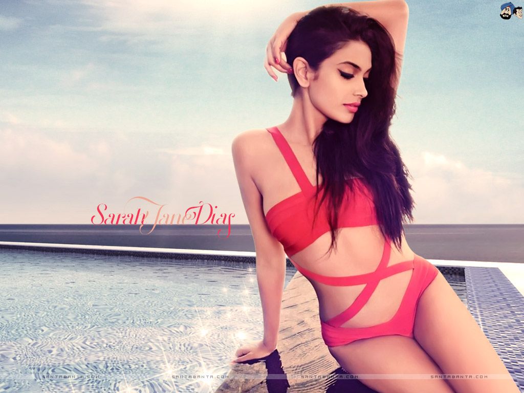 Sarah Jane Dias hot red bikini