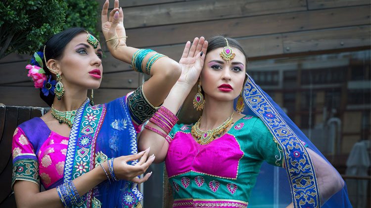 Asian women in traditional old style clothing