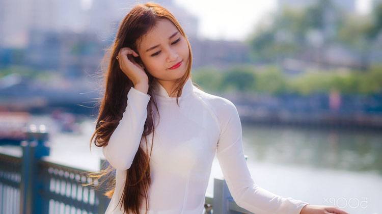 shy but beautiful Vietnamese girl