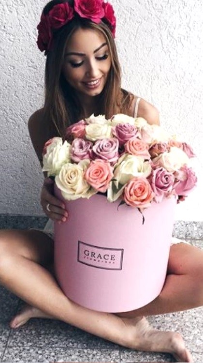 polish girl received flowers