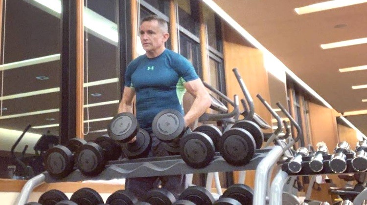 mid aged man at the gym