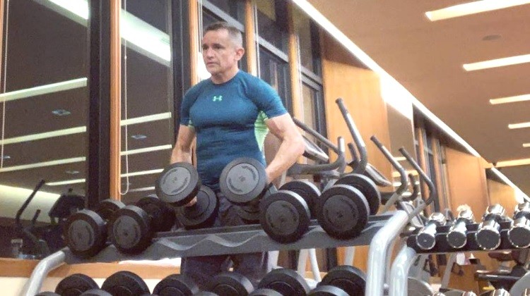 mid aged man at the gym