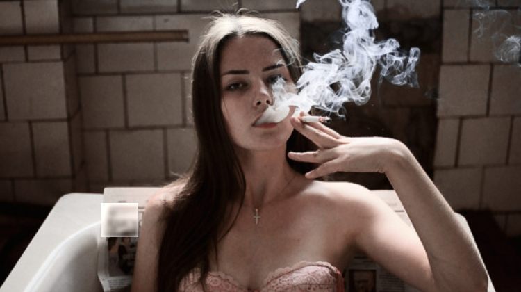 pretty estonian girl smoking 