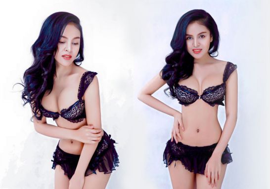 20+ Hottest Cambodian Women - View Pictures & Bios 7 Denny Kwan in black laced bikini lingerie