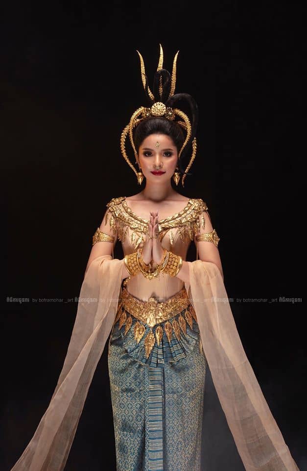 Mak Sensonita in a traditional Khmer clothing